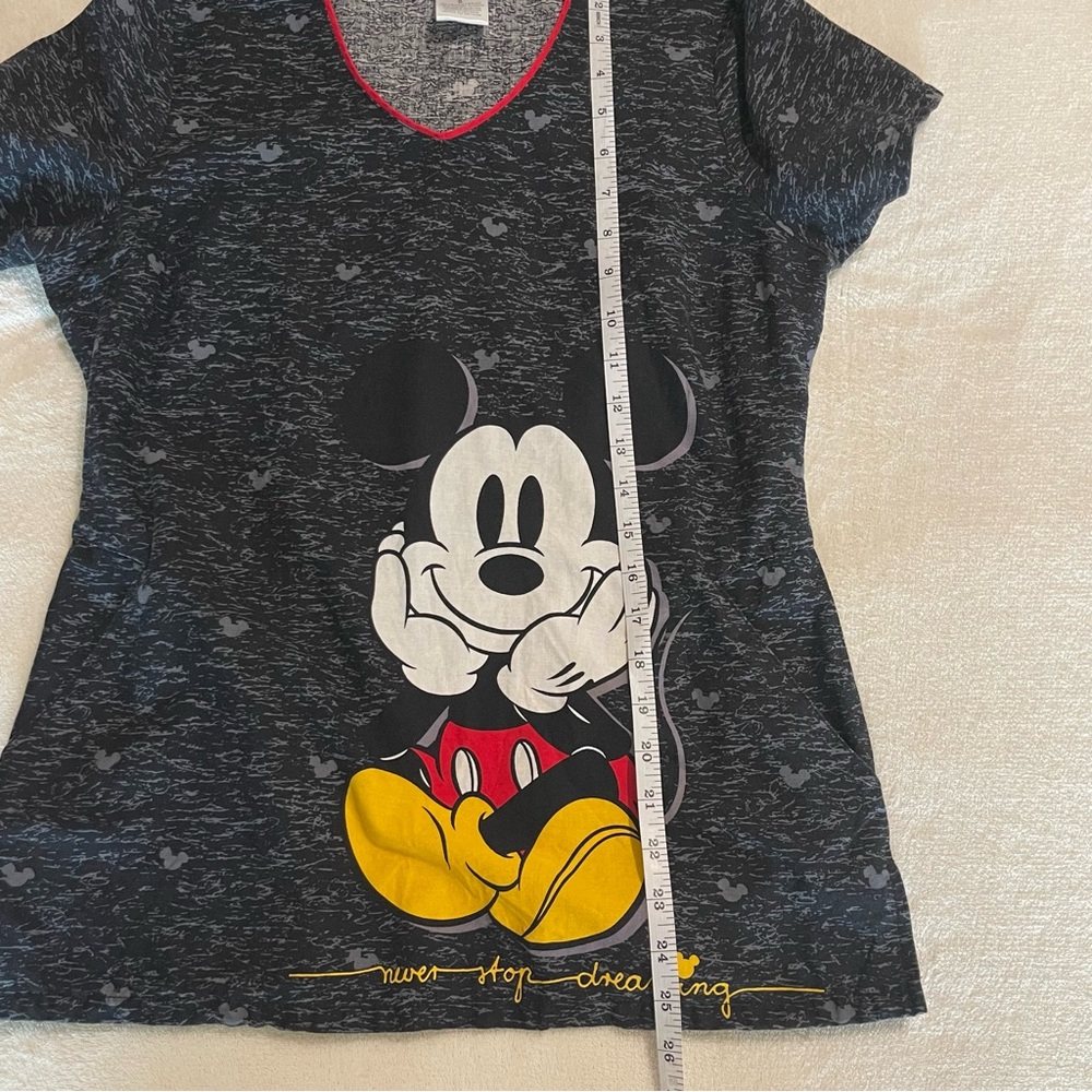 Disney Mickey Mouse Top Scrub Womens Small Pockets V-Neck Short Sleeve - Picture 5 of 7